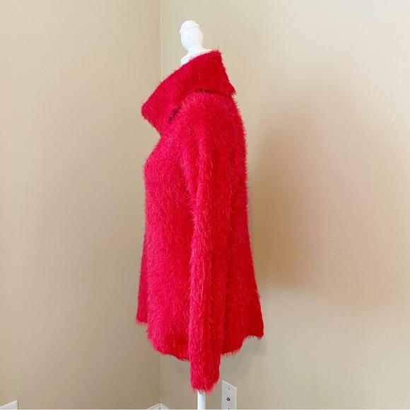 Catherine Malandrino Eyelash Knit Cowl Neck Red Sweater - Medium - Picture 3 of 11